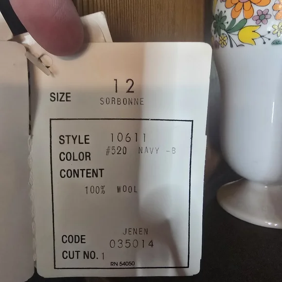 Dior Vintage Navy Blue Wool Pencil Skirt NWT - Picture 7 of 8